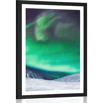 Plakát Dovido Plakát s paspartou polární záře na obloze