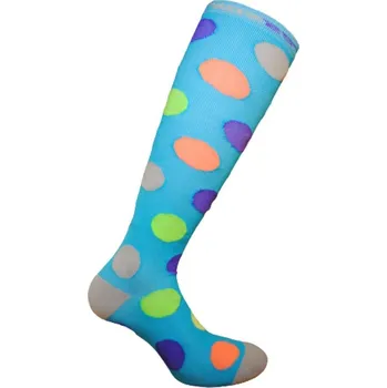 Pánské ponožky X-POOL puntíkované kompresní podkolenky COMPRESSOX 43-46 tyrkysová