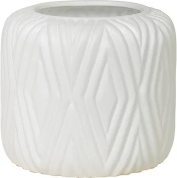 Květináč Broste květináč RHOMBE p. 16 cm, bílý