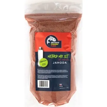 Návnadová surovina METHOD FEEDER FANS - Method Mix Set EKO 600 g + booster 200 ml Jahoda