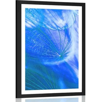 Plakát Dovido Plakát s paspartou krásná pampeliška v modrém provedení