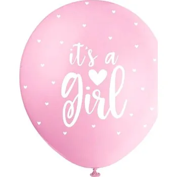 Balónek Balónky latexové - "it's a girl" - holka - růžovo-bílé - 5 ks - 30 cm