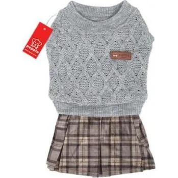 Obleček pro psa Puppia svetr se sukní Regalia - šedá varianta L