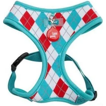 Postroj pro psa Puppia Argyle Harness A kšíry - modrá varianta S
