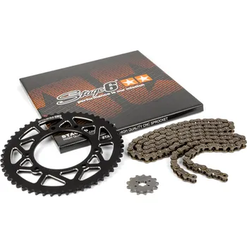 Řetězová sada 13x53 - 420 Stage6 alu CNC černá Derbi DRD Pro