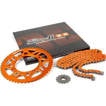 Řetězová sada 14x53 - 420 Stage6 alu CNC oranžová Beta RR