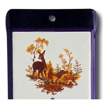 Domácí teploměr Venkovní teploměr smaltovaný, Modrobílý 500 x 95 mm, Motiv Koloušci