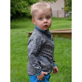 Chlapecká mikina Fantom Dětská FUNKČNÍ mikina na zip - TYRKYSOVÉ LEMOVÁNÍ KONFEKČNÍ VELIKOST: 86