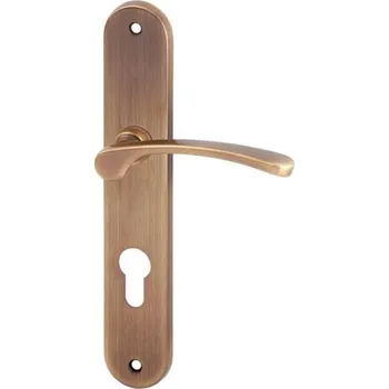 Dveřní kování AC-T SERVIS Dveřní klika JANA bronz - oválné štítové kování 72 mm Provedení štítu: PZ - fabkový klíč