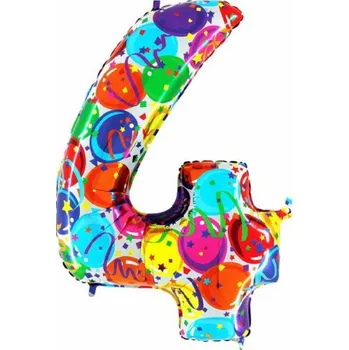 Balónek Grabo Fóliový balónek 102 cm číslice 4 - barevné varianty Barva: Barevná
