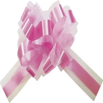 Party dekorace Santex MAŠLE Kokarda stahovací s tylem fuchsiová 5 ks