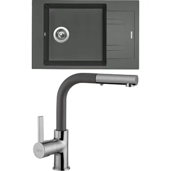 Kuchyňský dřez Set Sinks (dřez Vario 780 Titanium 72 + baterie Enigma S Titanium 72) VA72ENSGR72