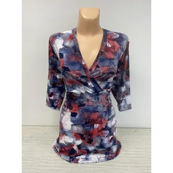 Dámská halenka damské halenky, Barva Modrá, Velikost XXL50, Materiál 98% Polyester 2% Lycra