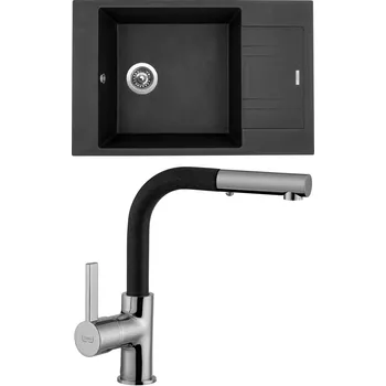 Kuchyňský dřez Set Sinks (dřez Vario 780 Granblack 30 + baterie Enigma S Granblack 30) VA30ENSGR30