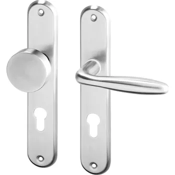 Dveřní kování AC-T SERVIS Dveřní klika Cina nerez - oválné štítové kování 72 mm Provedení štítu: Koule/klika - pravá