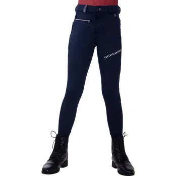 Jezdecké kalhoty QHP Rajtky Marlous QHP, s gripem, zimní, dětské, navy 176
