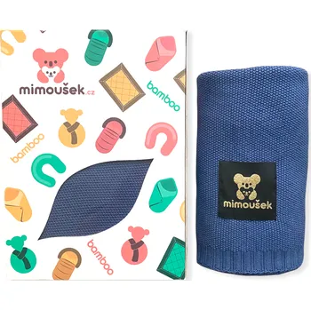 Dětská deka Mimoušek pletená deka 100% bambus královská modrá