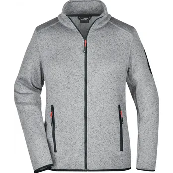 Dámská mikina Dámská fleecová mikina JAMES NICHOLSON JN761 LIGHT GREY MELANGE/RED XXL