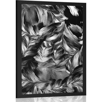 Plakát Dovido Plakát retro tahy květin v černobílém provedení