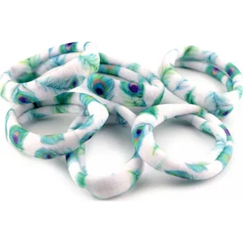 Gumičky do vlasů paví pírko 6ks