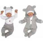 Z&Z 5-dílná kojenecká soupravička Pletená do porodnice Šedá/bílá, vel.62