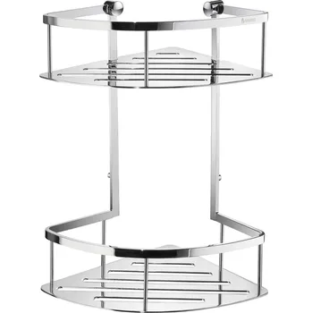 Drátěná police Sideline - polička dvojitá rohová, chrom DK3032