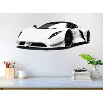 Samolepící dekorace Sportovní auto samolepka na zeď 47 x 19 cm