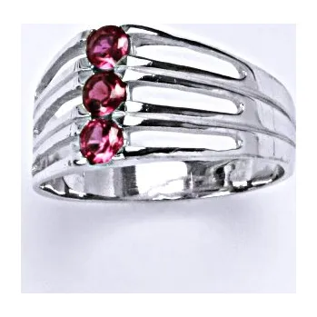Prsten Stříbrný prsten s rubíny T 1365