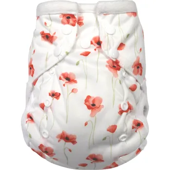 Plenkové kalhoty Breberky Kapsová plenka (M) - Mák ohníček PAT