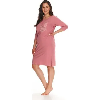 Dámská noční košile Dámská noční košile 2805-Giorgia, dlouhý rukáv, růžová, vel. 3XL