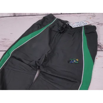 Tepláky Kugo šedé se zelenou s bagrem velikost oblečení - děti: 98