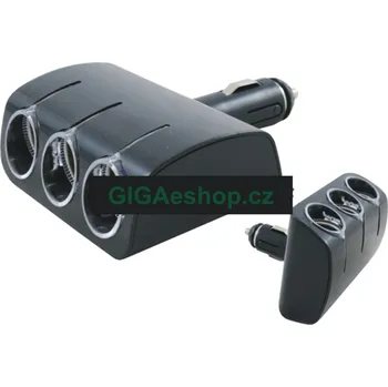 ROZTROJKA DO AUTOZAPALOVAČE LED (Rozbočka 3x do zásuvky automobilového zapalovače 12 V nebo 24 V. Umožňuje připojení více spotřebičů k jedné standardní zásuvce zapalovače v automobilu. Tato roztrojka slouží k připojení více spotřebičů do jedné zásuvky zap