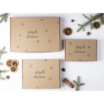 Vánoční dekorace Be Nice EKO vánoční krabičky Veselé Vánoce 26,5 x 19 x 6 cm