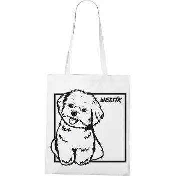 Plátěná taška Westík, Barva Bílá, Velikost 40×45 cm, Canvas Nákupní taška Bezvatriko.cz 1069