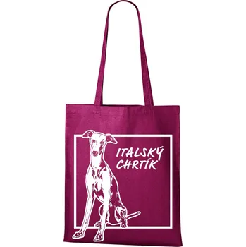 Plátěná taška Italský chrtík, Barva Purpurová, Velikost 40×45 cm, Canvas Nákupní taška Bezvatriko.cz 1162