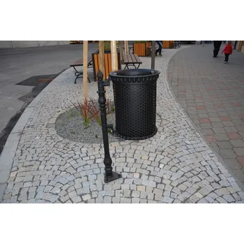Venkovní odpadkový koš ODPADKOVÝ KOŠ 1 , LITINOVÝ NA OZDOBNÉM SLOUPKU