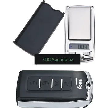 Průmyslová váha DIGITÁLNÍ VÁHA V PODOBĚ AUTOKLÍČE 200g/0,01g (Přesná kapesní digitální váha s váživostí do 200 g a rozlišením 0,01 g pro vážení drahokamů, šperků, mincí, bylinek, koření, léků... Digitální kapesní váha s modře podsvíceným LCD displejem je vhodná pro použi