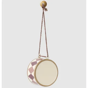 Maileg Vánoční kovová ozdoba Velký bubínek Light Purple Maileg Metal Ornament Large Drum