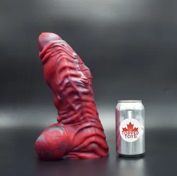 Dildo Topped Toys Erebus 120 Forge Red, prémiové silikonové dildo 31,5 x 9,7 cm