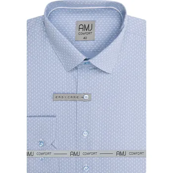 Pánská košile Pánská košile AMJ Slim fit modrá s drobným vzorem VDSBR1257 velikost: 42, délka rukávu: dlouhý rukáv