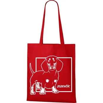 Nákupní taška Plátěná taška Jezevčík, Barva Červená, Velikost 40×45 cm, Canvas Nákupní taška Bezvatriko.cz 1024 - DTF/DTG