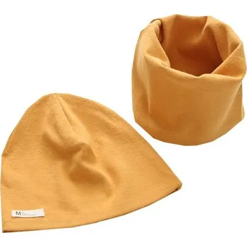 Čepice Set čepice a teplý krční límec - jednobarevné Barva: Žlutá, Velikost: L (3-8Y)