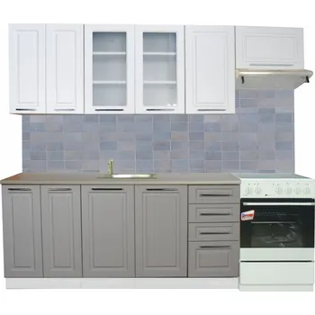 Kuchyňská linka Kuchyňská sestava grey stone/light/grey/bílá alpská 240 EMPORIUM