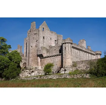 Fototapeta DIMEX | Vliesová fototapeta Hrad Craigmillar MS-5-1199 | 375 x 250 cm| zelená, modrá, hnědá + Vliesová fototapeta na stěnu DIMEX Hrad Craigmillar MS51199 v rozměru 375 x 250 cm + lepidlo zdarma