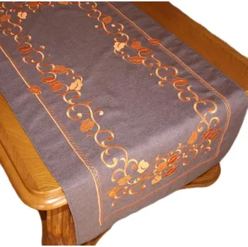 Ubrus vyšívaný Listy 35x160cm - 35 x 160cm