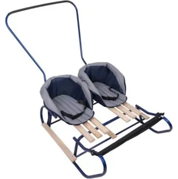 Sáně Dvojité sáňky s podsedákem a madlem na tlačení DOPRAVA ZDARMA