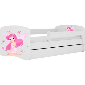 Dětská postel Dětská postel Babydreams víla s motýlky bílá, varianta 70x140, se šuplíky, bez matrace