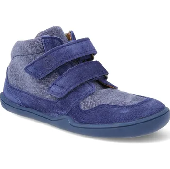Barefoot dětské kotníkové boty bLIFESTYLE - Loris velcro jeans modré Velikost: 33