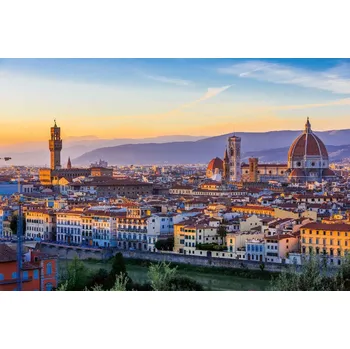 Fototapeta DIMEX | Vliesová fototapeta Florencie, Itálie MS-5-1156 | 375 x 250 cm| zelená, modrá, béžová, hnědá + Vliesová fototapeta na stěnu DIMEX Florencie, Itálie MS51156 v rozměru 375 x 250 cm + lepidlo zdarma