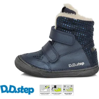 Dětská treková obuv D.D.Step D.D. step dívčí zimní obuv W078-758CM Barva: modrá, Velikost: 27